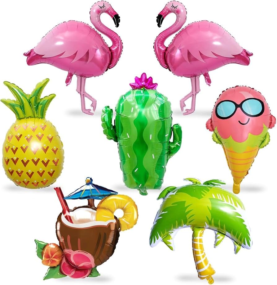 Flamingo foil pool party foil balloon set