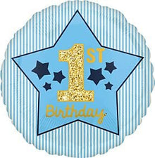 First birthday blue foil balloon
