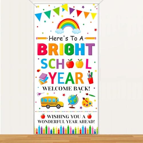 Bright school year poster banner 90x180cm