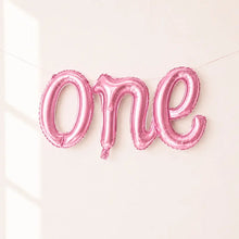 One first birthday cursive non inflated - pink