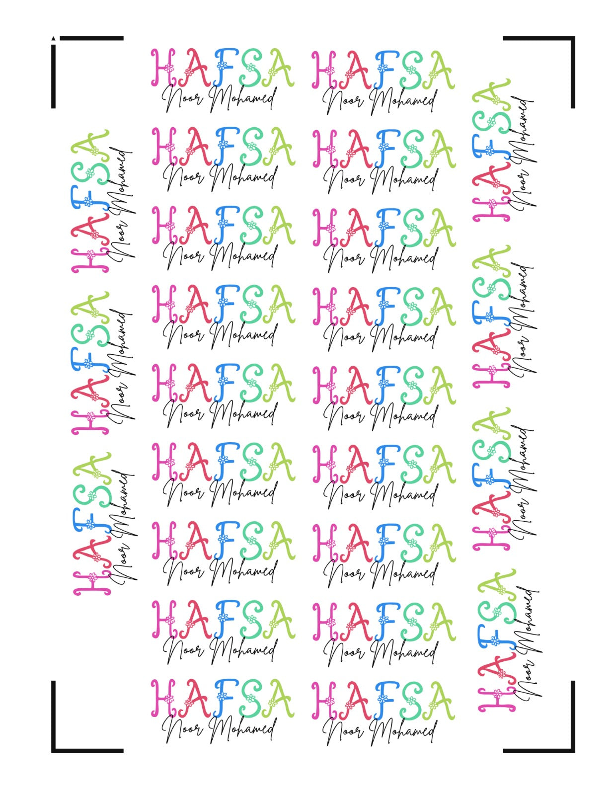 Personalized Kids School Name Labels - colorful