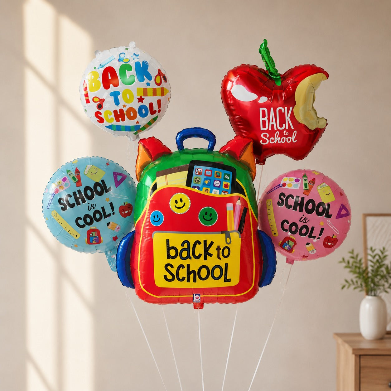 Back to school back pack helium balloon set