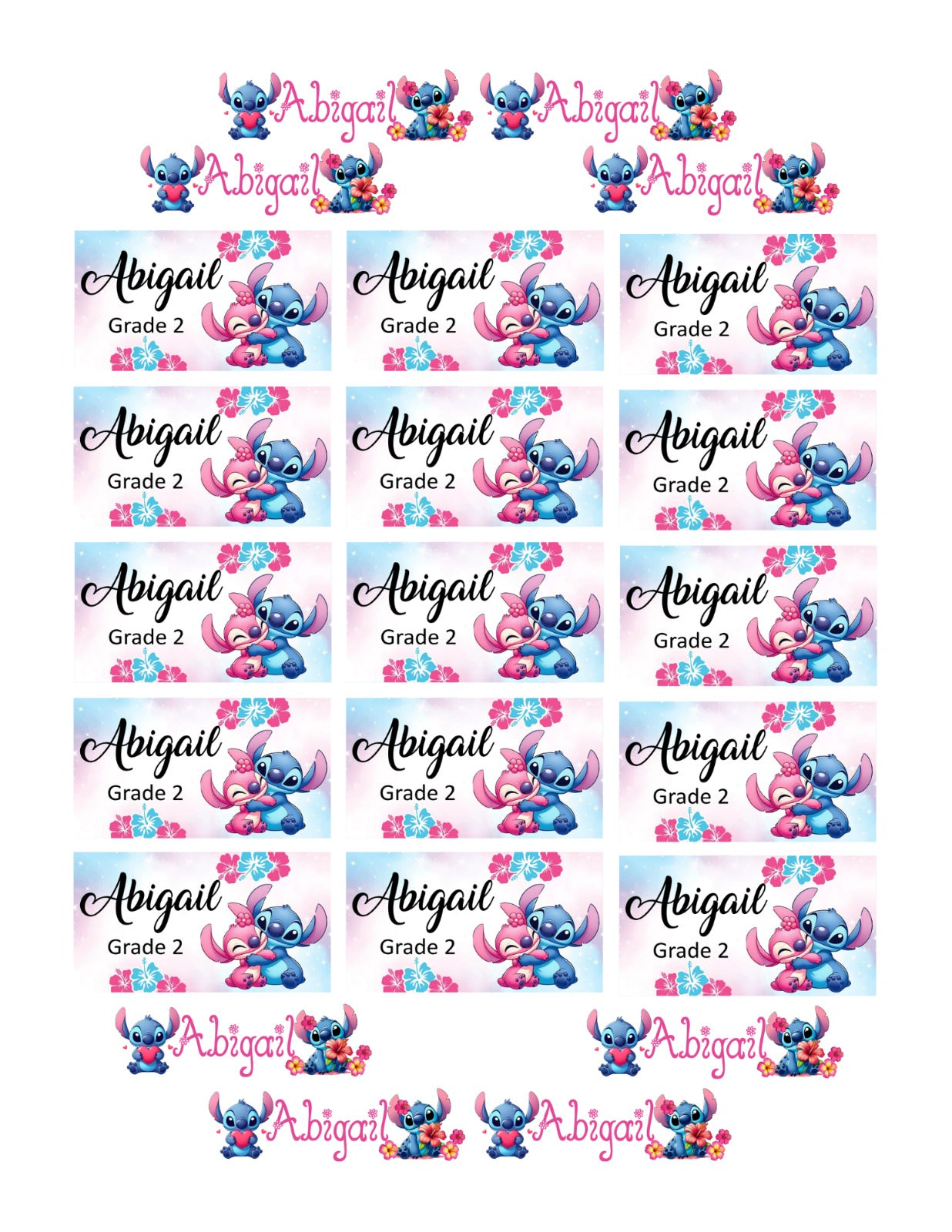Personalized Kids School Name Labels