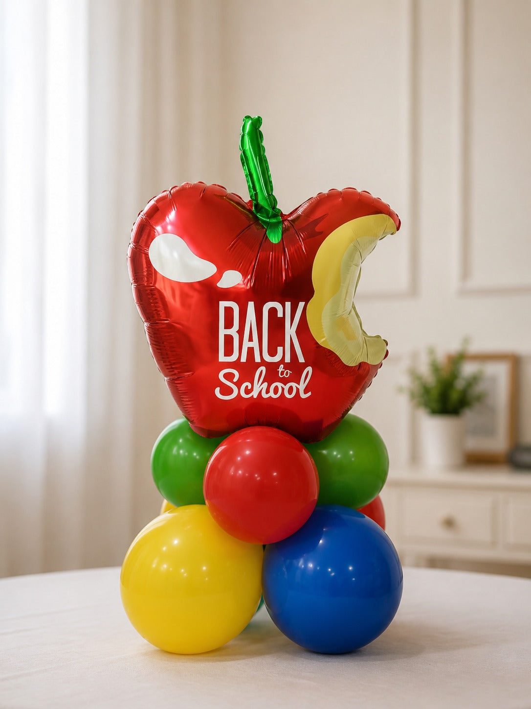 Back to school  apple air filled table center piece