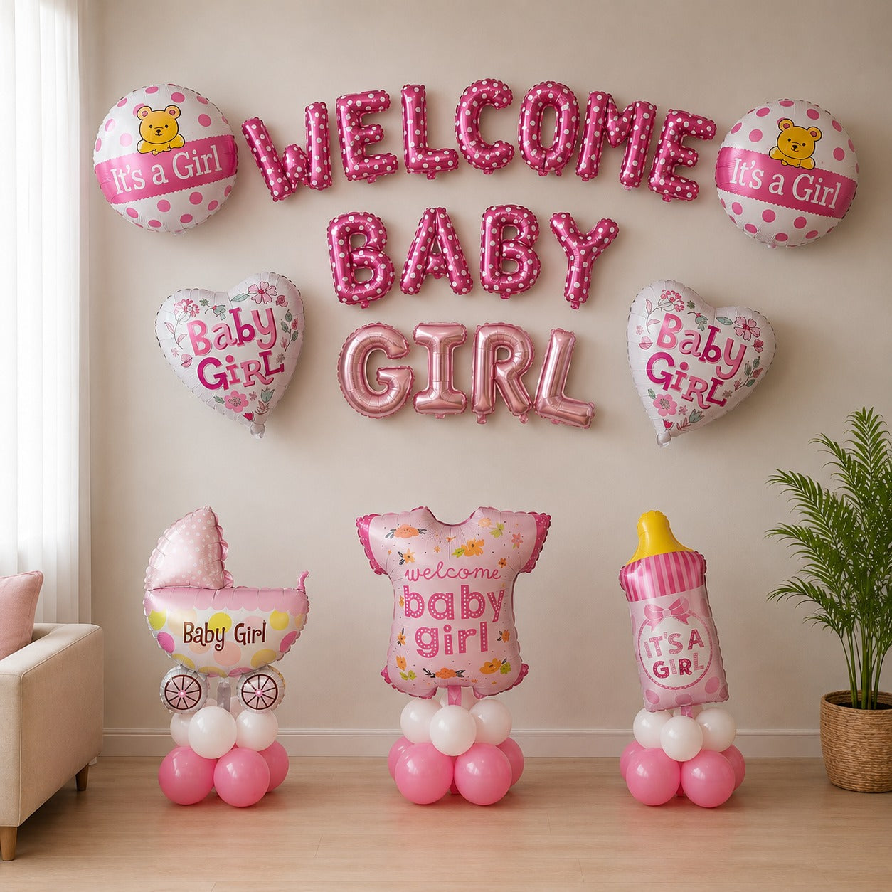 Welcome baby girl simple decoration