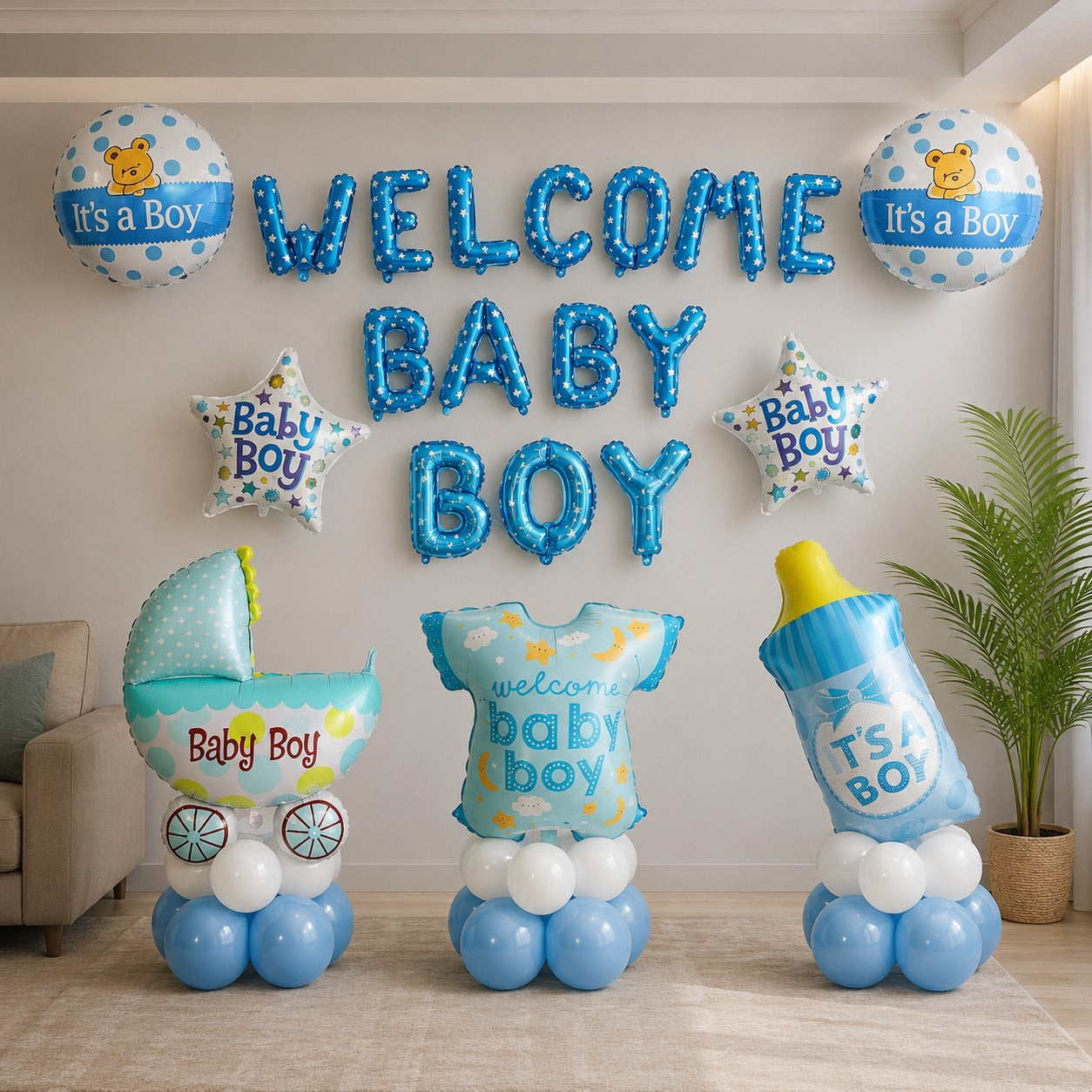 Welcome baby boy simple decoration