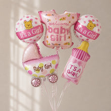 Welcome baby girl 5 pcs helium bunch