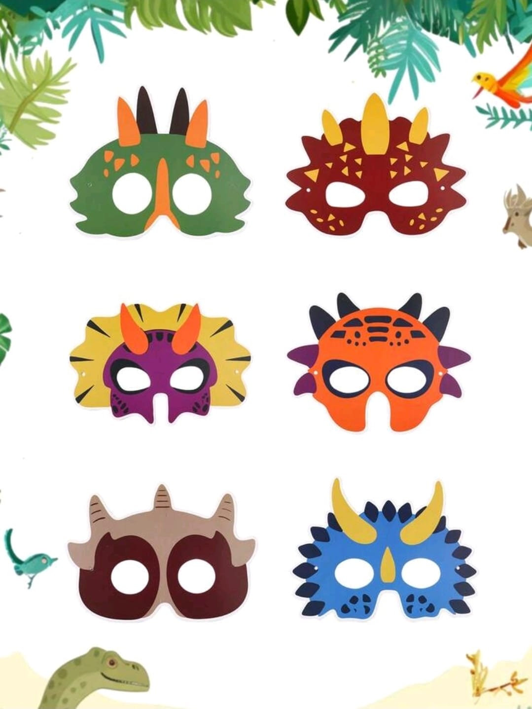 12 pcs dinosaur face mask