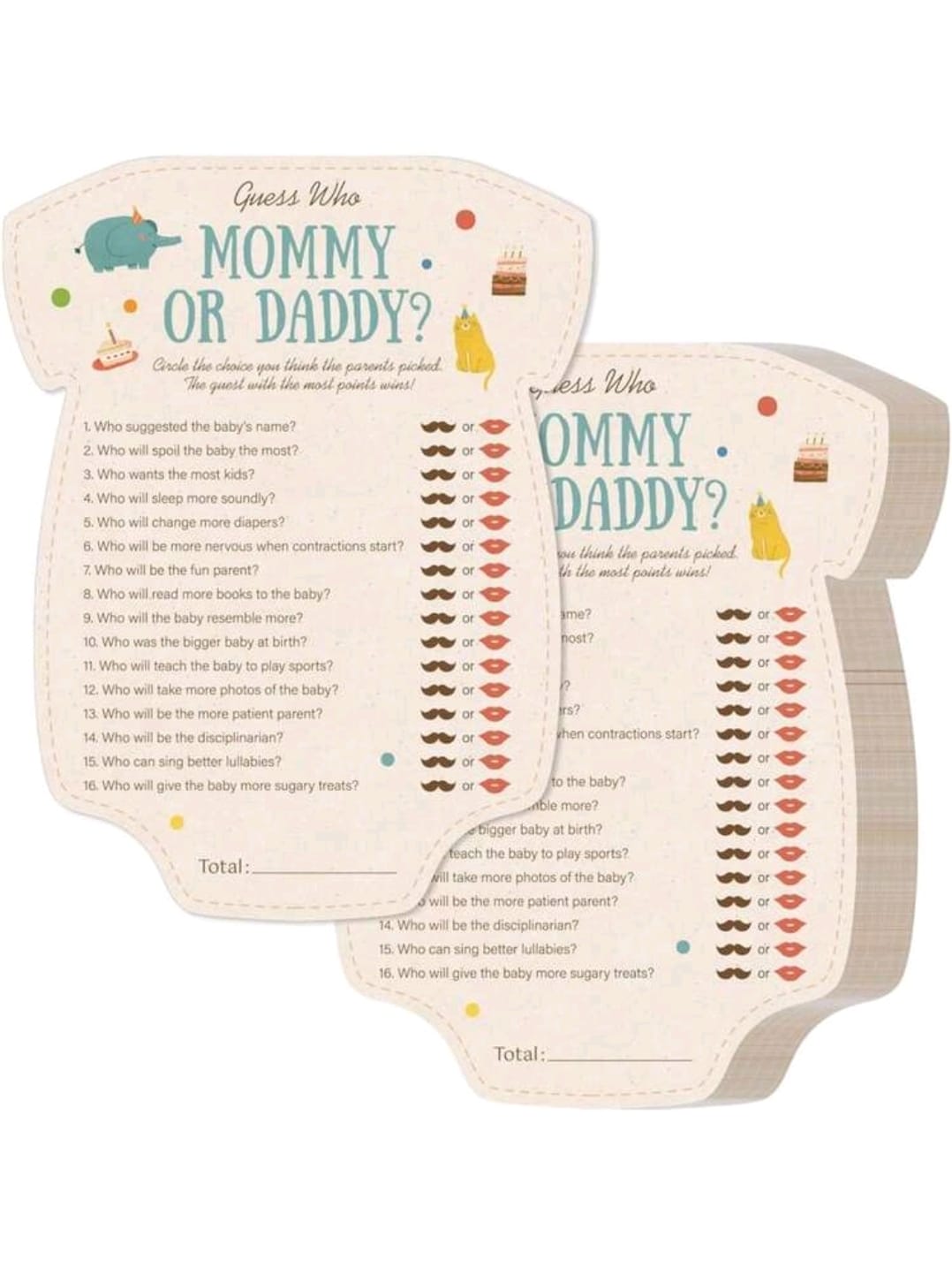 10pcs baby shower game card