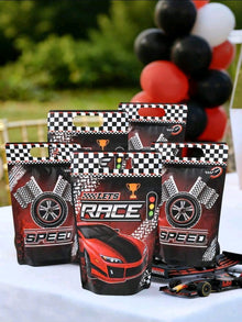 25pcs racing car theme stand up candy bags