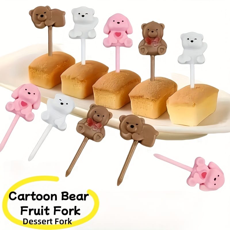 Cute school snack box fruit forks 8pcs