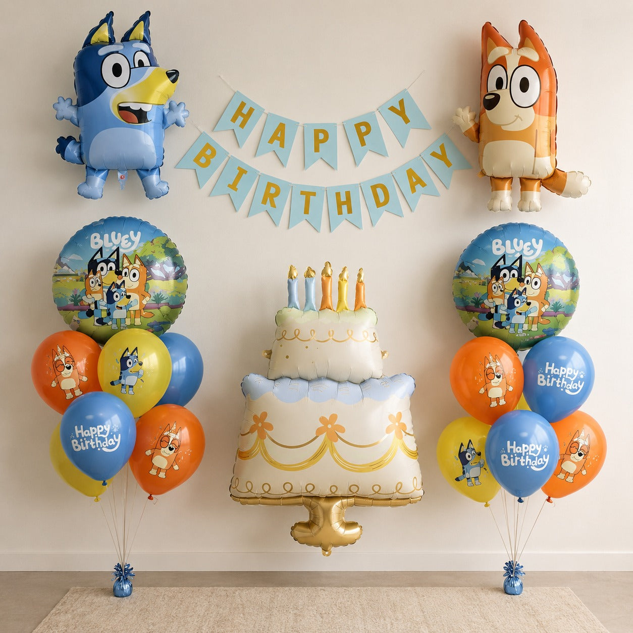 Bluey 16pcs birthday decoration kit