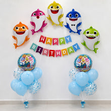Baby shark foil balloon set blue 18pcs set