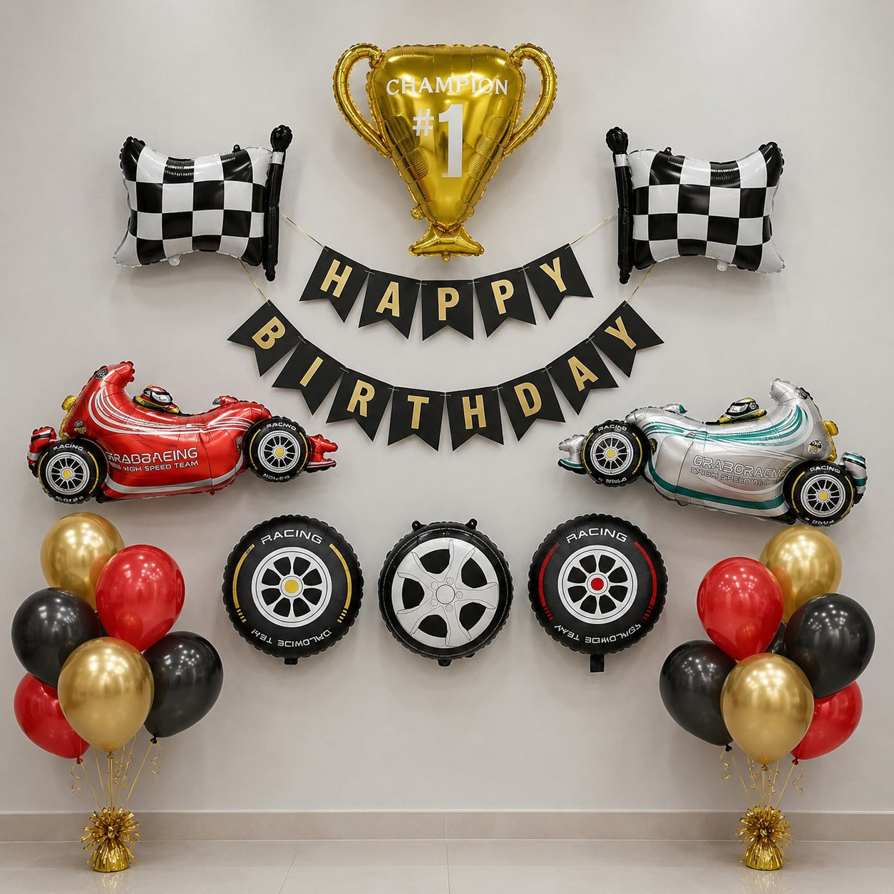 Racing car decoration pack of 21 pcs