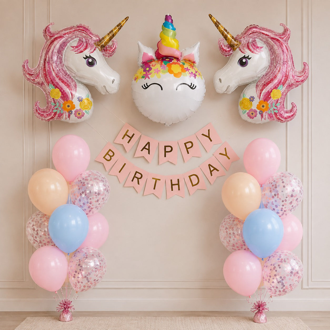 Unicorn pink 24pcs balloon decoration kit