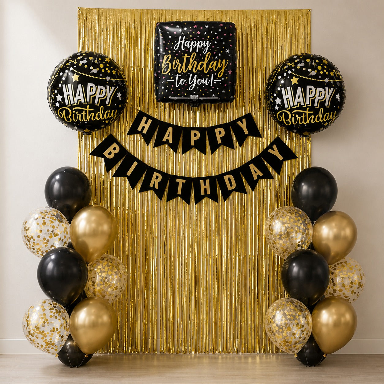 Black & Gold Simple Birthday Decoration