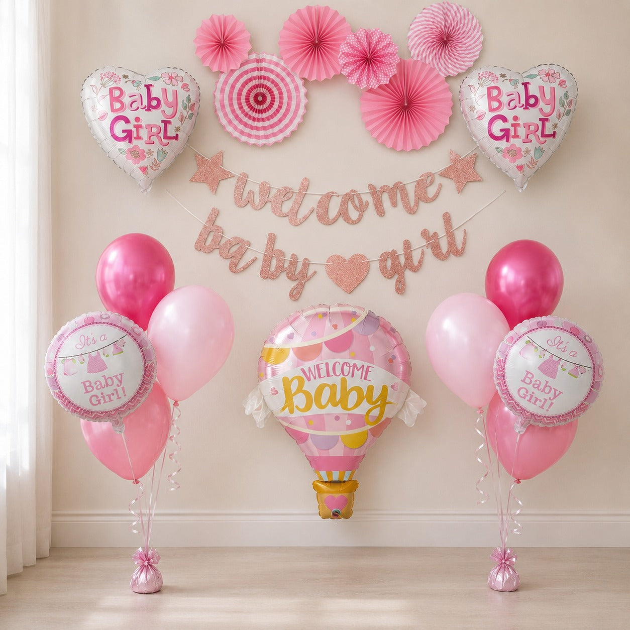 welcome baby girl decoration kit