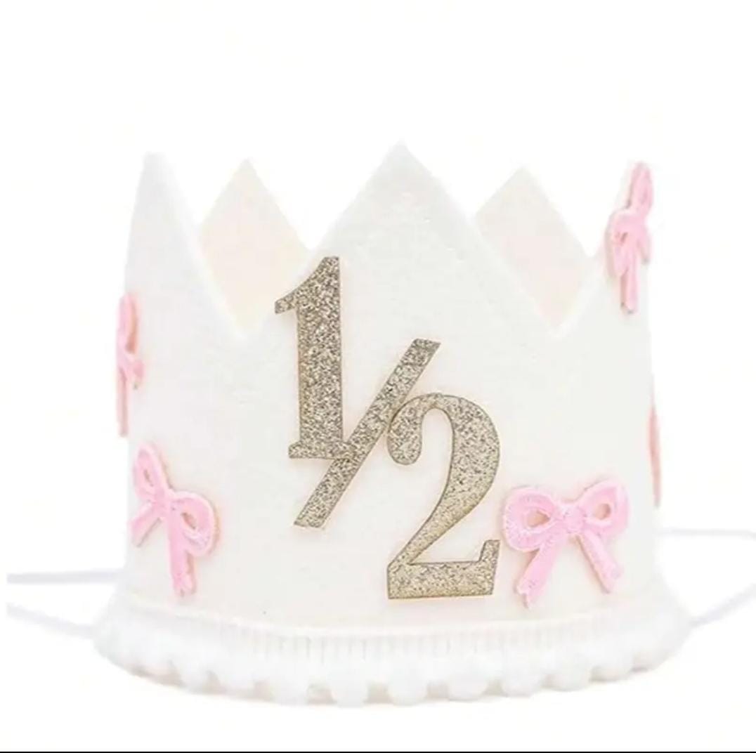 Half birthday bow theme party cap