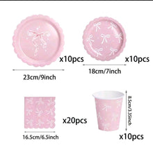 Bow theme  pink Bow tableware severs 10