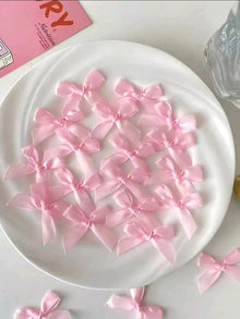 3.5x 4cm pink 50pcs  Bow satin ribbon