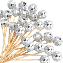 10 pcs Disco bamboo skewers cup cake topper