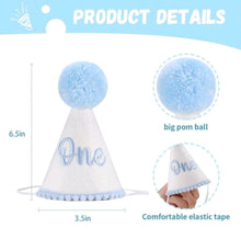 First birthday one party hat blue