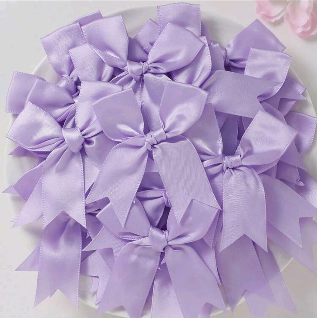 50pcs purple ribbon bow  8.5x 8.5 cm