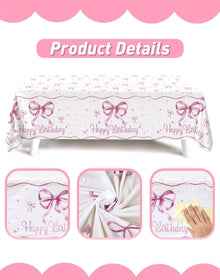 White bow table cover 220x130 cm