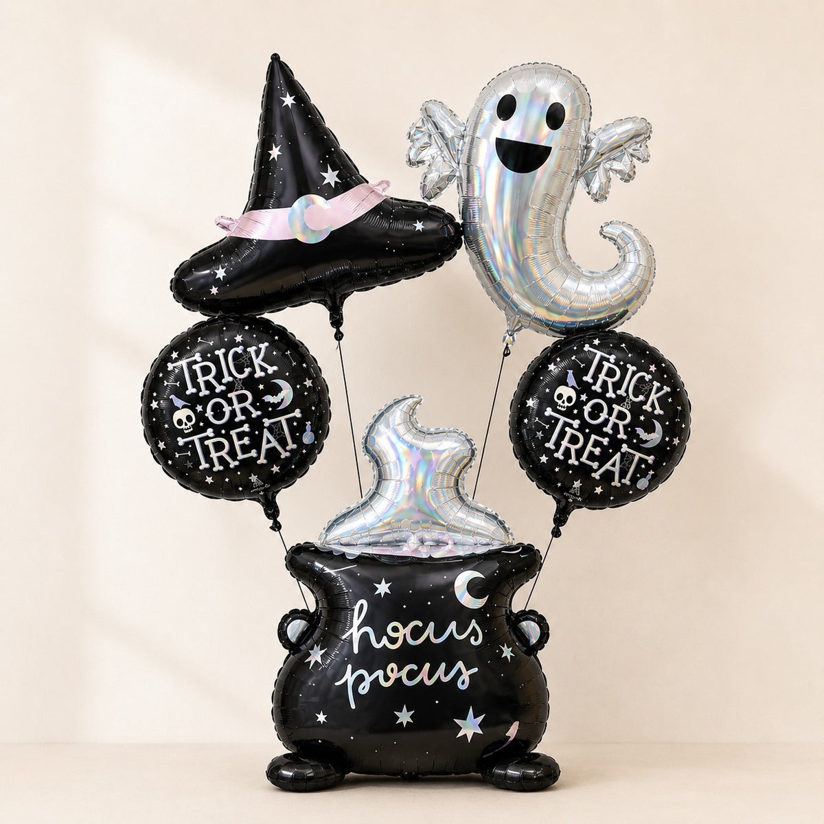hocus pocus trick or treat ghost foil balloon
