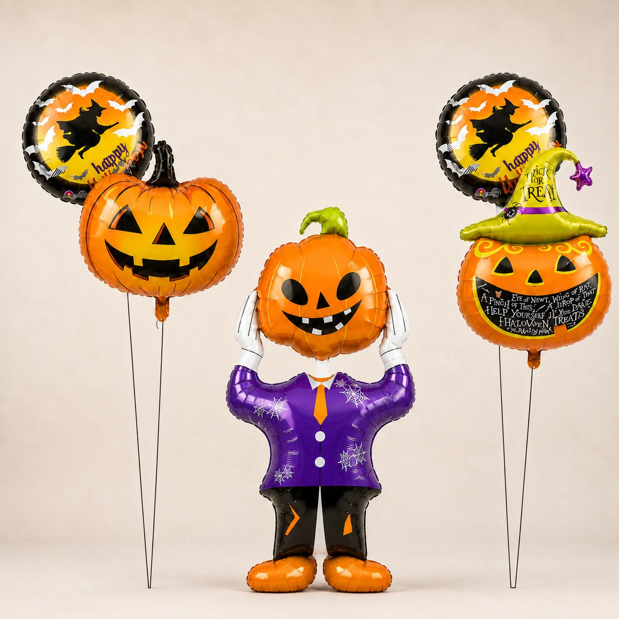 pumpkin trick or treat balloon decoration set
