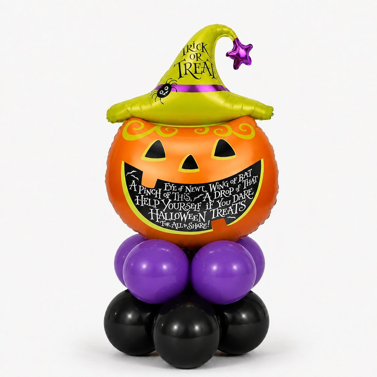 pumpkin jack o lantern trick or treat air filled balloon base