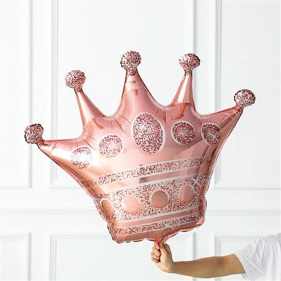 Rosegold crown foil balloon - large