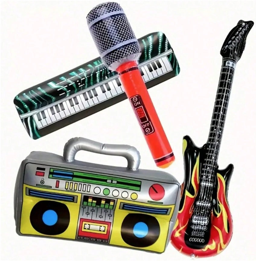 Inflatable Musical Instrument Party Props Rock Star Set non inflated