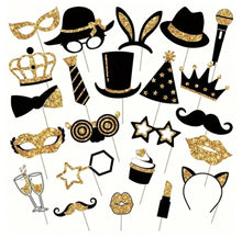 23pcs Fun Photo Booth Props Masquerade Disco Carnival Party Decoration