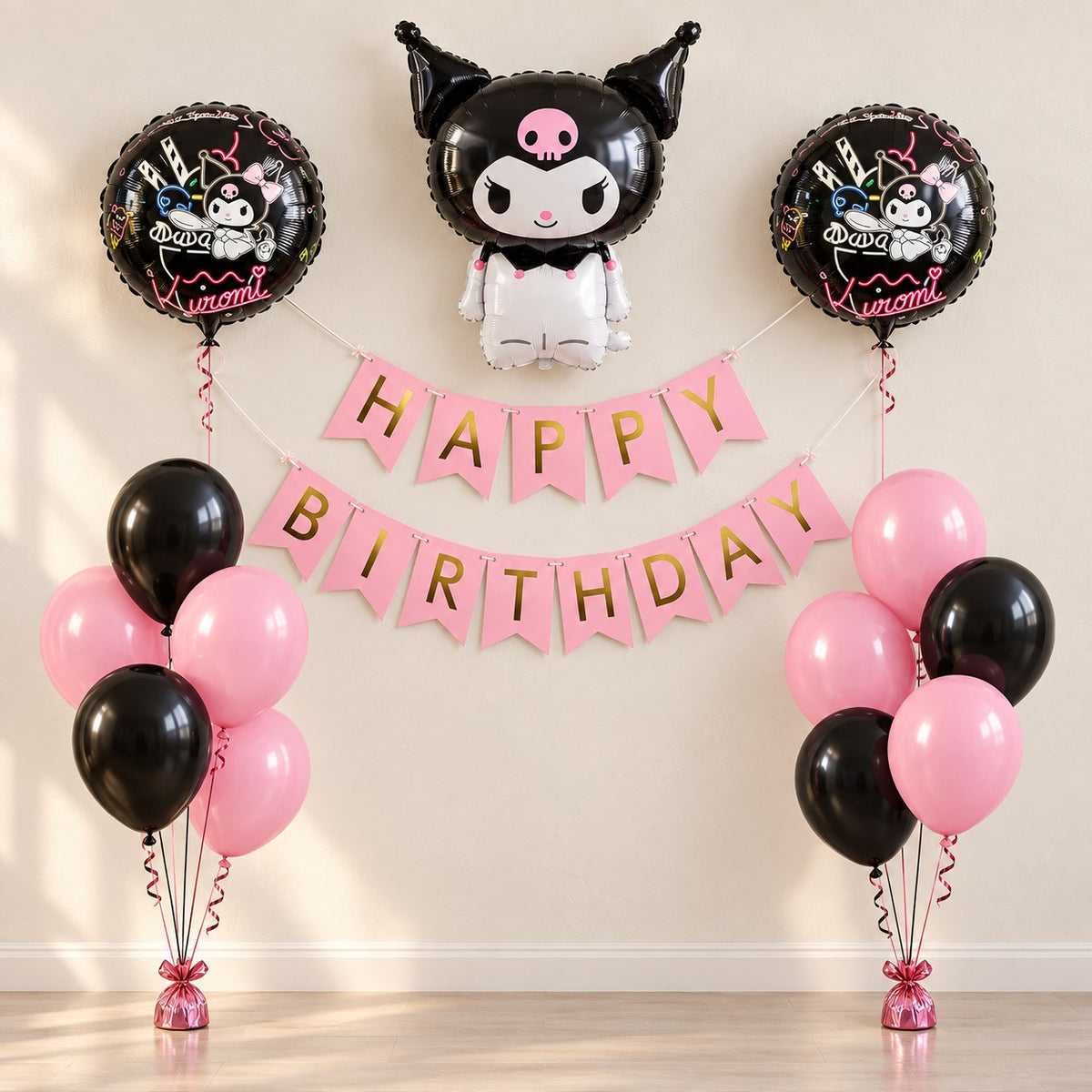 Kuromi mini birthday decoration set