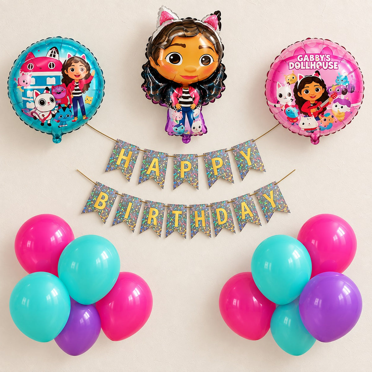 Gabby's Doll house mini birthday decoration set