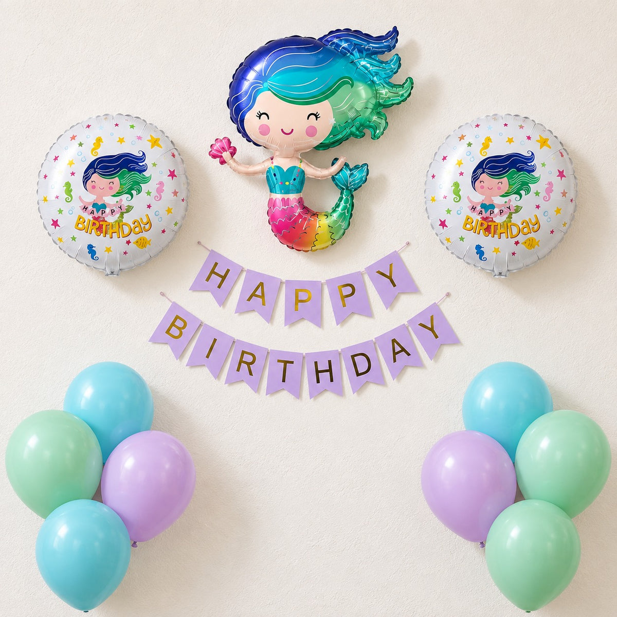 Mermaid mini birthday decoration set