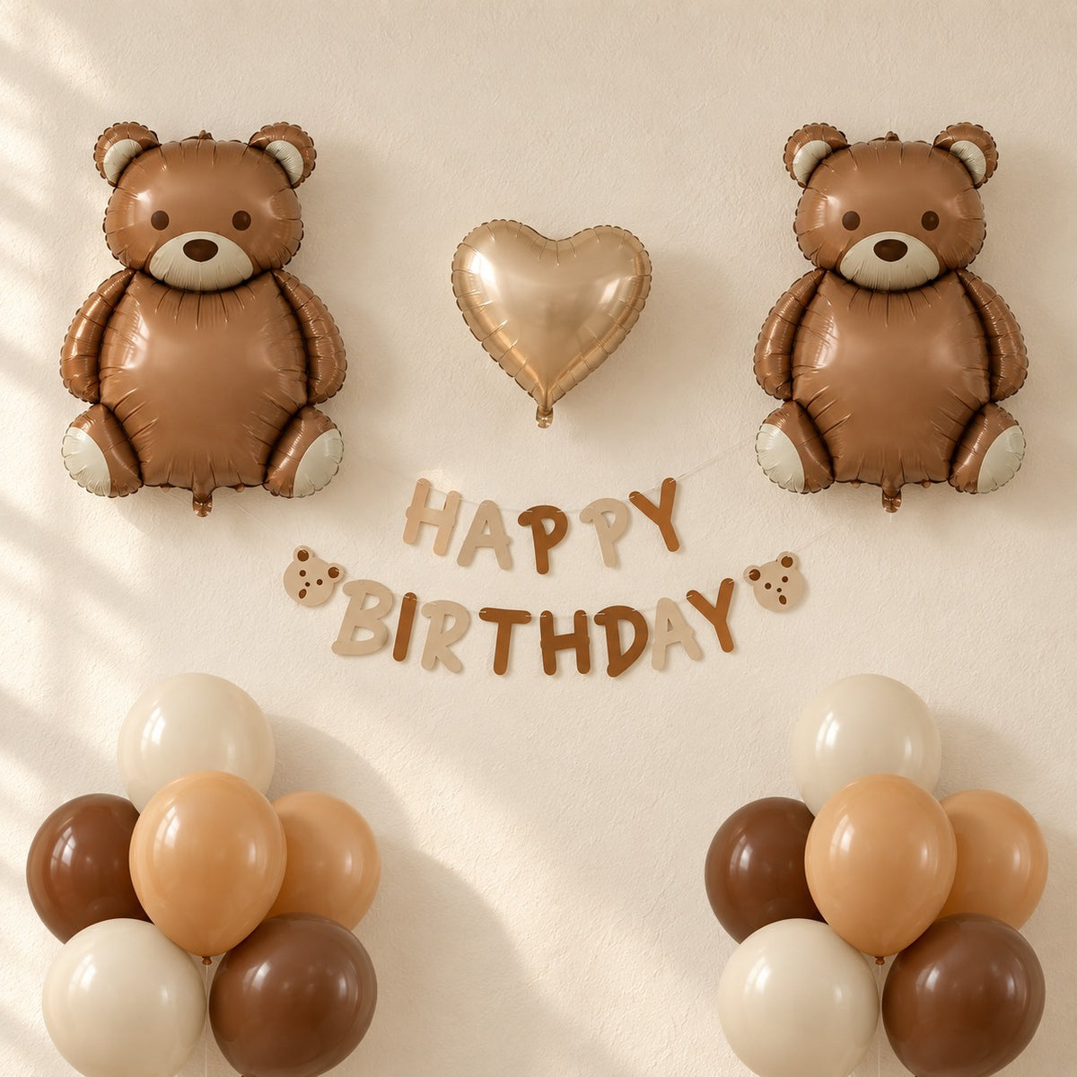 Teddy mini birthday decoration set