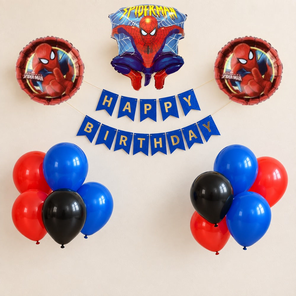 spiderman mini birthday decoration set