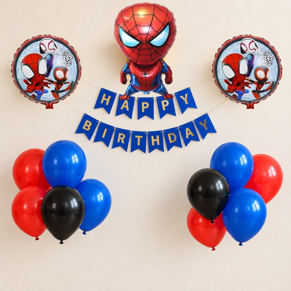 Spidey spiderman mini birthday decoration set