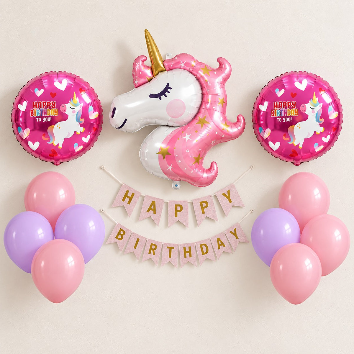unicorn mini birthday decoration set