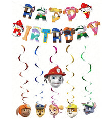 Paw patrol banner with spiral hanging