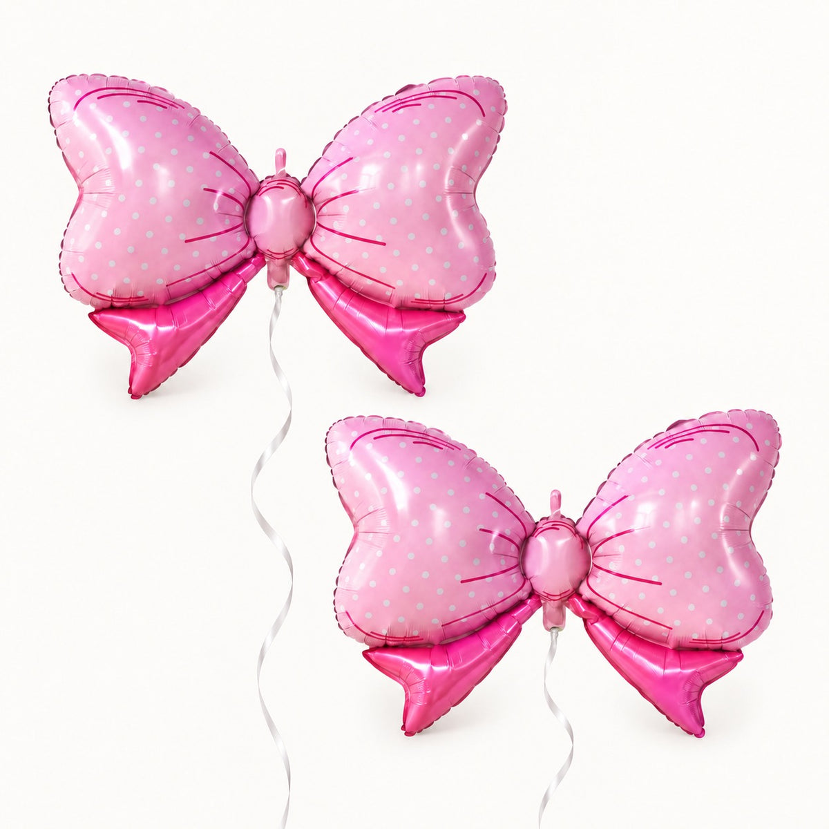 2pcs pink bow helium balloons