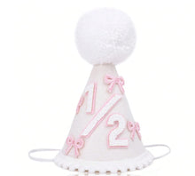 Half birthday bow cone hat