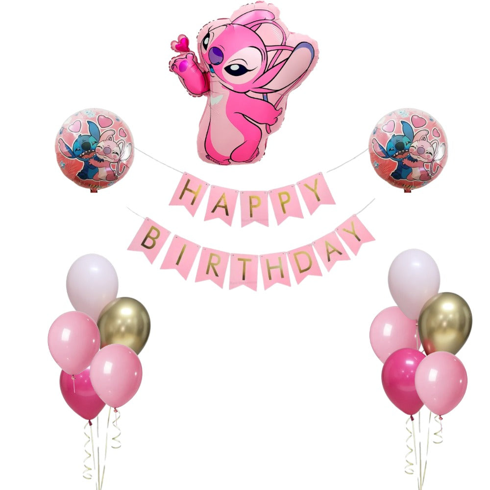 Lilo stitch birthday decoration set pink