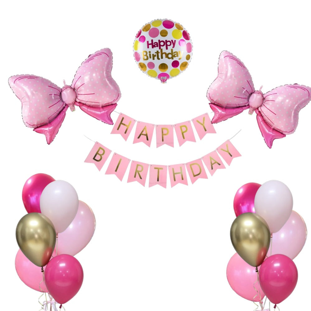 Bow birthday decoration set