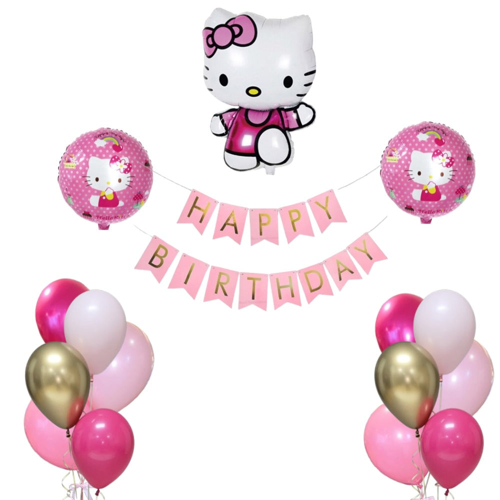 Hello kitty pink  birthday decoration set