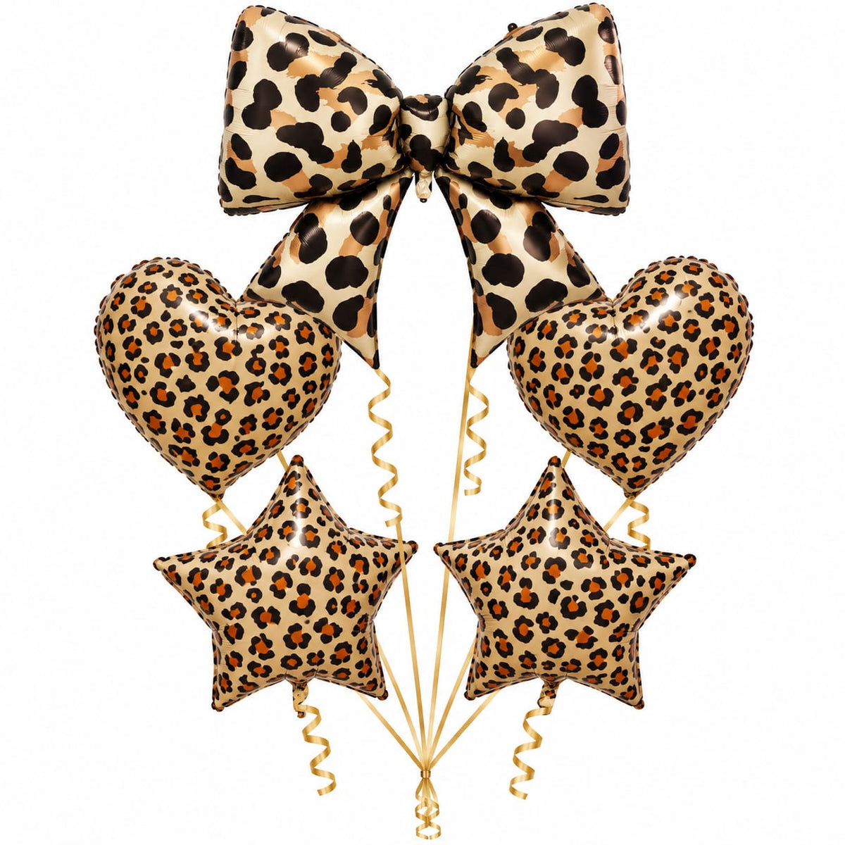 Leopard print bow foil helium balloons