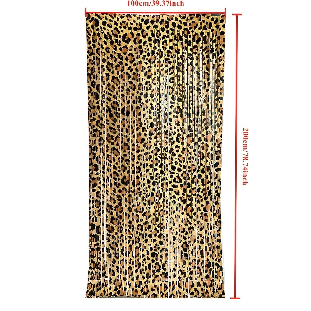 Leopard print curtain foil fringe