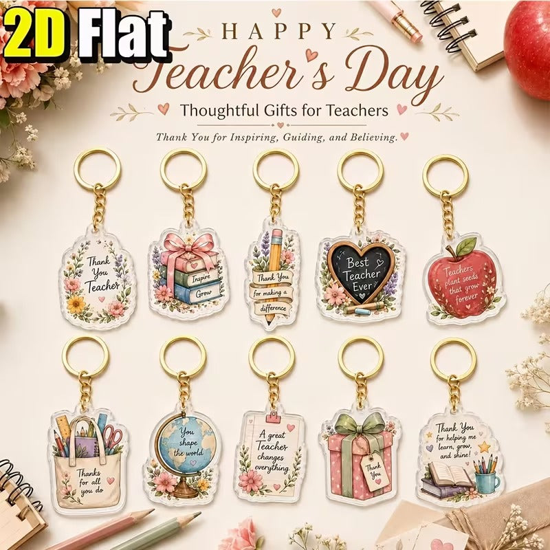 12pcs acrylic keychain for teachers